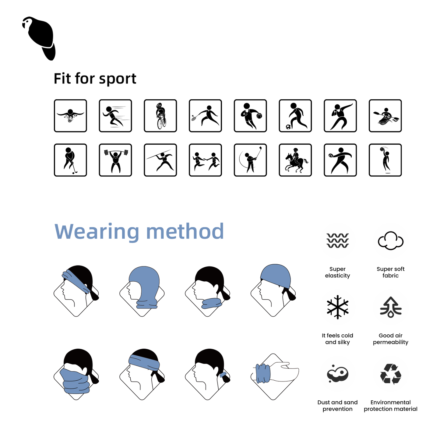 super Soft breathable sunscreen bandana