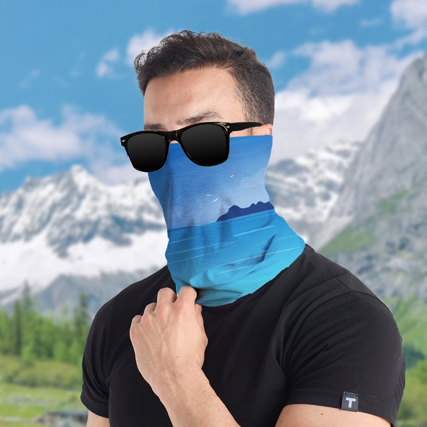 Natural Scenery Print Ice Silk Magic Headscarfs