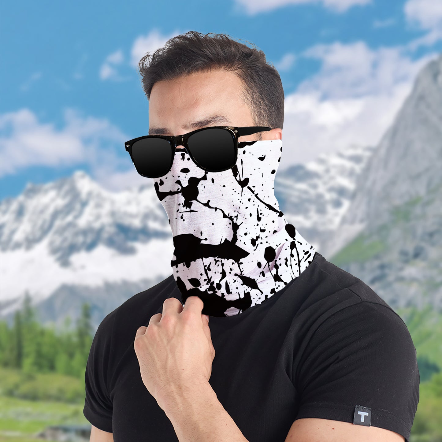Sun Protection Full Neck Gaiter --Tie dye/Plants